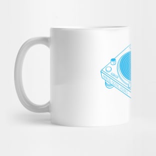 Turntable (Vivid Cerulean Lines) Analog / Music Mug